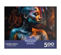 500 Piece Tattoed Latina Square Puzzle for Adults, Wooden Puzzles Puzzle Hands-on Game 500pcs (52x38cm)