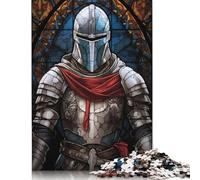 500 Piece Templar Knight Glass Jigsaw Puzzles, for Adults & Wooden Puzzles Educational Games For Kids 500pcs (52x38cm)