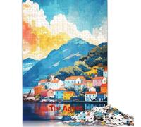 500 Piece The Azores Art Poster Square Puzzle for Adults Wooden Puzzles Educational Puzzle Family Game 500pcs (52x38cm)