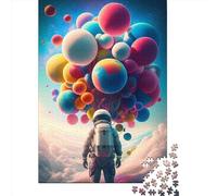 500 Piece The_Balloon_Astronaut Creative Square Jigsaw Puzzles for Adults And Wooden Puzzles Educational Game for Adult 500pcs (52x38cm)