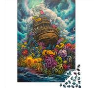 500 Piece The Boat in The Sea Creative Square Jigsaw Puzzles for Adults & Wooden Puzzles Educational Toys 500pcs (52x38cm)
