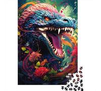 500 Piece The Colorful Psychedelia of The Emerald Lake Snake Puzzle For Adults | Large Jigsaw Puzzle with Premium & Durable Wooden Block Pieces with Precise Interlocking Design 500pcs (52x38cm)