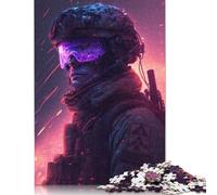 500 Piece The Cyberpunk Soldier Jigsaws for Adults Wood Puzzles Wooden Puzzles Jigsaw Puzzles for Adults 500pcs (52x38cm)