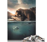 500 Piece The Floating Bear Adult Jigsaw Puzzle Puzzle Jigsaws for Adults Teenagers Age 12+ 500pcs (52x38cm)