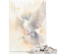 500 Piece The Holy Spirit - White Dove Jigsaw Puzzle for Adult Teenagers Wooden Puzzle for Adults And Teenager Brain Teaser Game 500pcs (52x38cm)