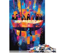 500 Piece The Last Supper Reinterpreted - Abstract Geometric Expressionism Jigsaw Puzzles for Adult Teenagers Wooden Puzzles for Adults Home Decoration Puzzle Toys 500pcs (52x38cm)