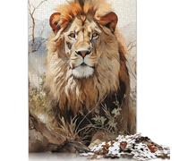 500 Piece The Lion Stare Jigsaw Puzzles for Adults Teenagers Wood Puzzle Jigsaws for Adults Secret Santa Gifts 500pcs (52x38cm)