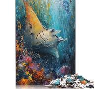 500 Piece The Majestic Manta Ray Jigsaw Puzzle for Adult Teenagers Puzzle Jigsaws for Adults for Adults& Teens Age 12 Years Up 500pcs (52x38cm)