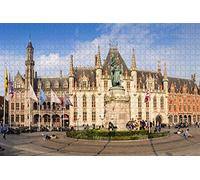 500 Piece The Markt Bruges Belgium Wooden Jigsaw Puzzle, Old Town Square Souvenir Gift