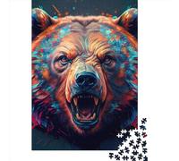 500 Piece The Mighty Bear Square Puzzles for Adults & Wooden Puzzles Educational Game 500pcs (52x38cm)