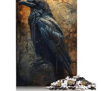 500 Piece The Raven Surreal Art Square Puzzle for Adults, Wooden Puzzles Puzzle Hands-on Game 500pcs (52x38cm)
