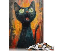 500 Piece The Screaming Cat Puzzles for Adults Wooden Puzzles Educational Game for Children As A 500pcs (52x38cm)