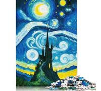 500 Piece The Starry Night Painting Adult Puzzles Puzzles for Adults Jigsaw Puzzles for Adults Educational Game Challenge Toy 500pcs (52x38cm)