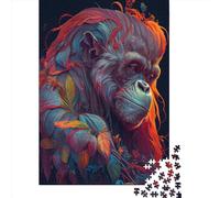 500 Piece The Wise Urang Utan Square Puzzle for Adults, Wooden Puzzles Puzzle Hands-on Game 500pcs (52x38cm)