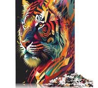 500 Piece Tiger Art Series Style 1 Jigsaw Puzzle for Adult Teenagers Puzzle Jigsaws for Adults Teenagers Age 14+ 500pcs (52x38cm)