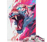 500 Piece Tiger Beast Unleashed Jigsaws for Adults Wooden Puzzles for Adults Family Fun Jigsaws Puzzles 500pcs (52x38cm)