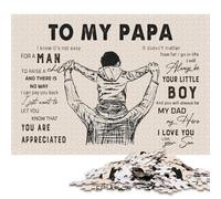 500 Piece to My Papa Gift from Son Jigsaw Puzzlesfor Adults Teenagers Wooden Puzzle Jigsaws for Adults Educational Game Challenge Toy 500pcs (52x38cm)