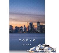 500 Piece Tokyo Skyline Square Puzzle for Adults Wooden Puzzles Educational Puzzle Family Game 500pcs (52x38cm)