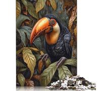 500 Piece Toucan in Lush Foliage Square Puzzle for Adults Wooden Puzzles Educational Puzzle Family Game 500pcs (52x38cm)