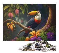 500 Piece Toucan in Rain Forest Jigsaw Puzzlesfor Adults Teenagers Wooden Puzzle Jigsaws for Adults Educational Game Challenge Toy 500pcs (52x38cm)