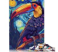500 Piece Toucan in Starry Night Style Jigsaw Puzzle for Adult Teenagers Puzzle Jigsaws for Adults Teenagers Age 14+ 500pcs (52x38cm)