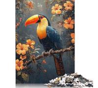500 Piece Toucan in Tropical Bloom Puzzles for Adults Wooden Puzzles Educational Games For Kids 500pcs (52x38cm)