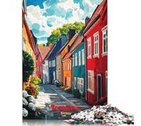 500 Piece Trondheim Art Poster Creative Square Jigsaw Puzzles for Adults & Wooden Puzzles Educational Toys 500pcs (52x38cm)
