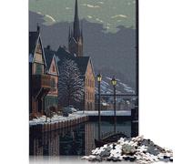 500 Piece Trondheim Pixel Art Jigsaw Puzzles for Adult Teenagers Puzzles for Adults & Teenager Family Fun Jigsaws Puzzles 500pcs (52x38cm)