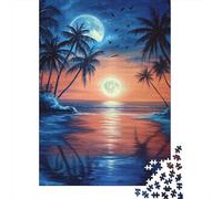 500 Piece Tropical Beach Square Jigsaw Puzzles for Adults & Wooden Puzzles Learning Educational Toys Family Games 500pcs (52x38cm)