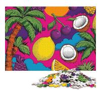 500 Piece Tropical Fruit Vibes Jigsaw Puzzles, for Adults & Wooden Puzzles Educational Games For Kids 500pcs (52x38cm)