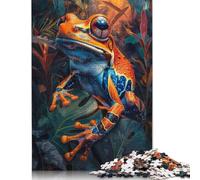 500 Piece Tropical Orange Frog Puzzles For Adults Wooden Puzzles Brain Teaser Puzzles For Children 500pcs (52x38cm)