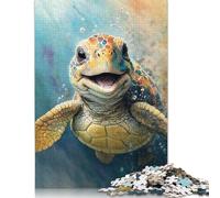 500 Piece Turtle Watercolor Sketch Square Puzzles for Adults And Wooden Puzzles Family Activity 500pcs (52x38cm)