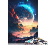 500 Piece Twilight Cosmic Forest Square Puzzles for Adults, Wooden Puzzles Family Entertainment Toys 500pcs (52x38cm)