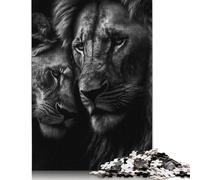 500 Piece 'Two Cuddling Lions Poster Puzzles For Adults Wooden Puzzles Brain Teaser Puzzles For Children 500pcs (52x38cm)