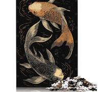 500 Piece Two Koi Fish Yin Yang Jigsaw Puzzle for Adult Teenagers Puzzles for Teenagers Gifts Home Educational Games DIY Toys 500pcs (52x38cm)