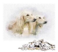 500 Piece Two Saluki Watercolor Jigsaw Puzzle for Adults And Teenager Sustainable Puzzle for Adults | Games 500pcs (52x38cm)