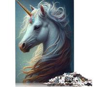 500 Piece Unicorn Beautiful Square Puzzle for Adults Wooden Puzzles Educational Puzzle Family Game 500pcs (52x38cm)