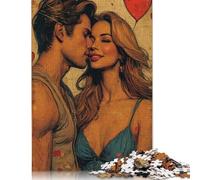 500 Piece Valentine's Day Kiss Jigsaw Puzzles for Adult Puzzle Jigsaws for Adults Age 14+ 500pcs (52x38cm)