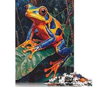 500 Piece Vibrant Rainforest Frog Jigsaw Puzzle for Adult Teenagers Wood Puzzles for Adults Home Decoration Puzzle Toys 500pcs (52x38cm)