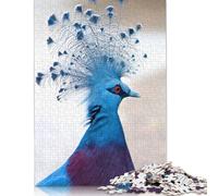 500 Piece Victoria Crowned Pigeon Square Puzzle for Adults Wooden Puzzles Educational Puzzle Family Game 500pcs (52x38cm)