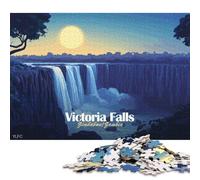 500 Piece Victoria Falls, ZimbabweZambia Jigsaw Square Puzzle for Adults & Wooden Puzzles Educational Game Challenge Toy 500pcs (52x38cm)