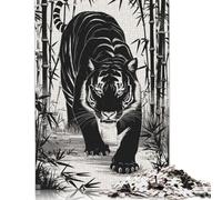 500 Piece Vintage Tiger Jigsaw Puzzles for Adults Wooden Puzzles for Teenagers Gifts Unique Home Decor And Gifts 500pcs (52x38cm)