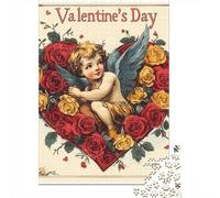 500 Piece Vintage_Valentines_Day Jigsaws for Adults Wooden Puzzles for Adults Family Fun Jigsaws Puzzles 500pcs (52x38cm)