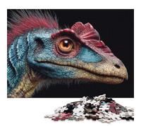 500 Piece Vivid Dinosaur Portrait Dilophosaurus Square Puzzle for Adults Wooden Puzzles Educational Puzzle Family Game 500pcs (52x38cm)