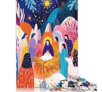 500 Piece Vivid Fauvist Vision of The Adoration of The Shepherds Jigsaw Puzzles for Adult Teenagers Wooden Puzzles for Adults Home Decoration Puzzle Toys 500pcs (52x38cm)