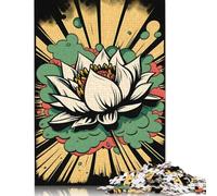 500 Piece Vivid Lotus Flower Pop Art Puzzles for Adults & Wooden Puzzles Educational Puzzle Family Game 500pcs (52x38cm)
