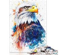 500 Piece Watercolor Bald Eagle Jigsaw Puzzles for Adult Teenagers Jigsaws 500 Pieces for Adults& Teens Age 12 Years Up 500pcs (52x38cm)