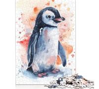 500 Piece 'Watercolor Penguin Puzzles for Adults & Wooden Puzzles Educational Puzzle Family Game 500pcs (52x38cm)