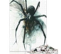 500 Piece Watercolor Spider Illustration Jigsaw Puzzles for Adult Teenagers Puzzles for Adults Brain Teaser Puzzles For Adults 500pcs (52x38cm)