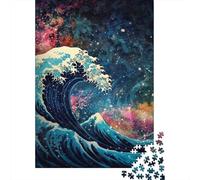 500 Piece Wave Of Kanagawa Space Puzzles for Adults Wooden Puzzles Educational Game for Children As A 500pcs (52x38cm)